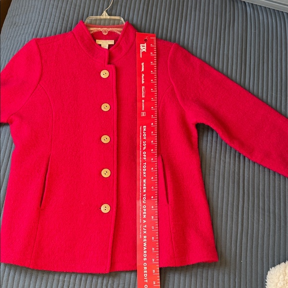 Boiled Wool Fitted Blazer from Appleseed’s, cherry red, PM, excellent condition - Picture 10 of 11